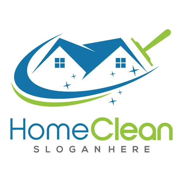 Logotipo Limpeza Casa Serviço Limpeza Modelo Vetor Design Logotipo —  Vetores de Stock