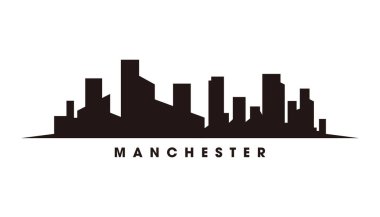 Manchester şehir silueti ve simge vektörü