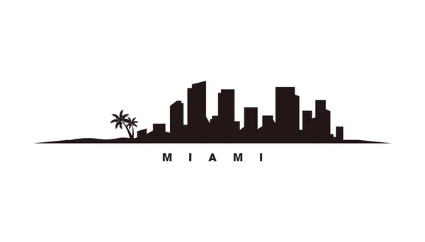 Ciudad Miami Skyline Monumentos Silueta Vector — Vector de stock
