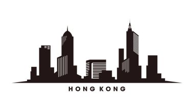 Hong Kong silueti ve simge vektörü