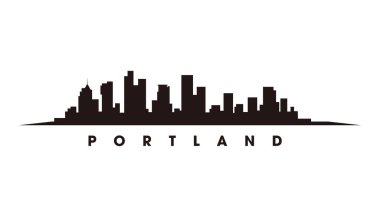 Portland silueti ve simgeler vektör çizimi