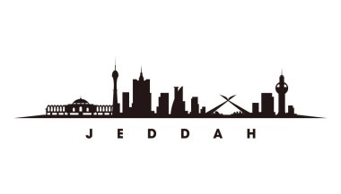 JEDDAH ufuk çizgisi ve simge vektör çizimi