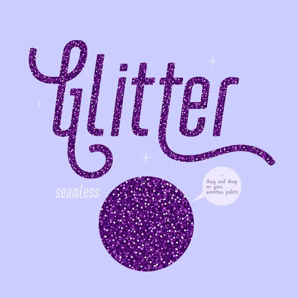 Lila glitter sömlöst mönster, skimrande part bakgrund med violett skimmer konsistens. Semester vektor abstrakt bakgrund. — Stock vektor