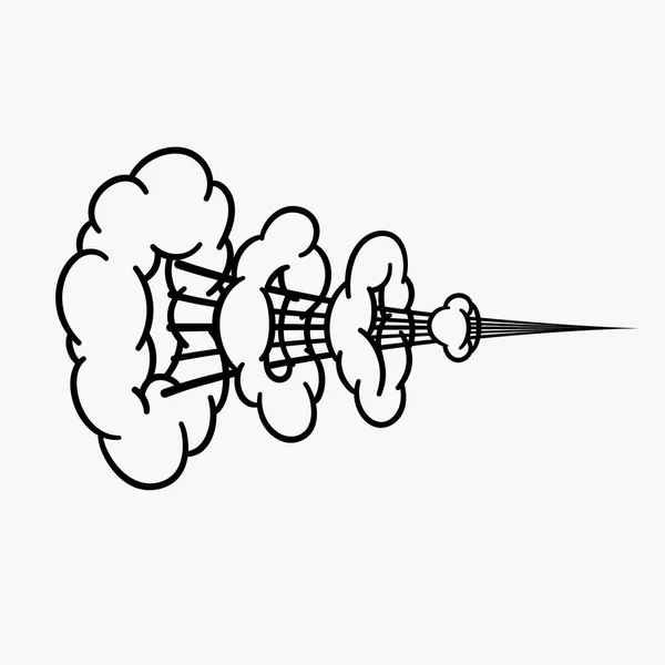 Nubes cómicas, nubes vectoriales de dibujos animados en estilo de línea aisladas sobre fondo claro. — Archivo Imágenes Vectoriales