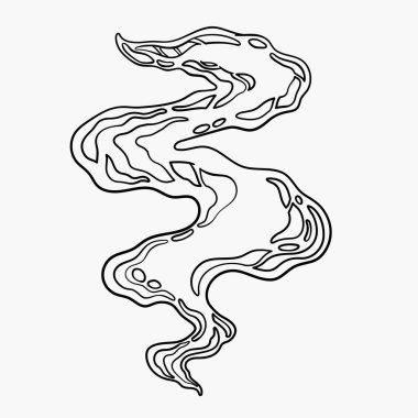 Çizgi roman bulutları, çizgi film vektör bulutları ışık arkaplanı üzerinde izole edilmiş çizgi tarzı.