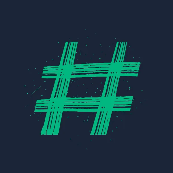 Hashtags, ícones de tag verde vetorial no fundo branco. ilustração vetor desenhado à mão. — Vetor de Stock