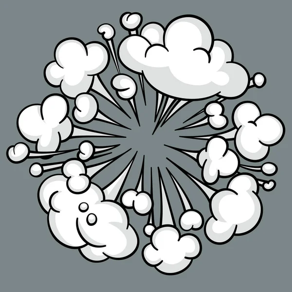 Комічна хмара або дим, ефекти мультфільму Векторні рухи та вибухи — стоковий вектор