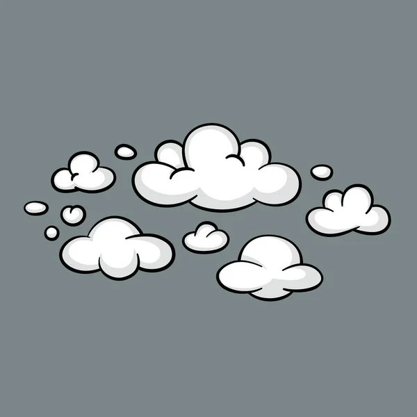 Nube cómica o humo, efectos de movimiento de vectores de dibujos animados y explosiones — Vector de stock