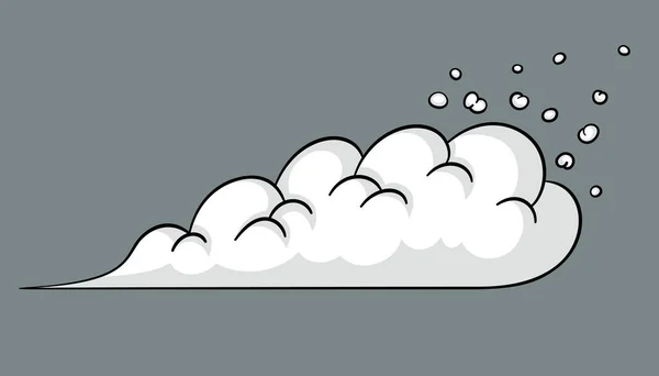 Nube cómica o humo, efectos de movimiento de vectores de dibujos animados y explosiones — Vector de stock