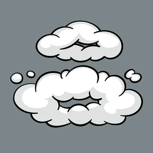 Nube cómica o humo, efectos de movimiento de vectores de dibujos animados y explosiones — Vector de stock