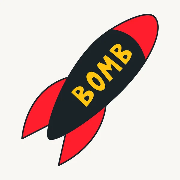 Cartoon Vektor Legrační Roztomilé Komické Postavy Raketová Bomba Crazy Cartoons — Stockový vektor