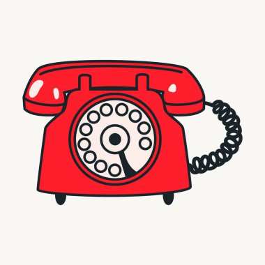 Çizgi film vektörü komik komik komik karakterler, retro telefon. Çılgın karikatürler soyut vektör koleksiyonu modaya uygun geçmişe dönük çizgi roman tarzında
