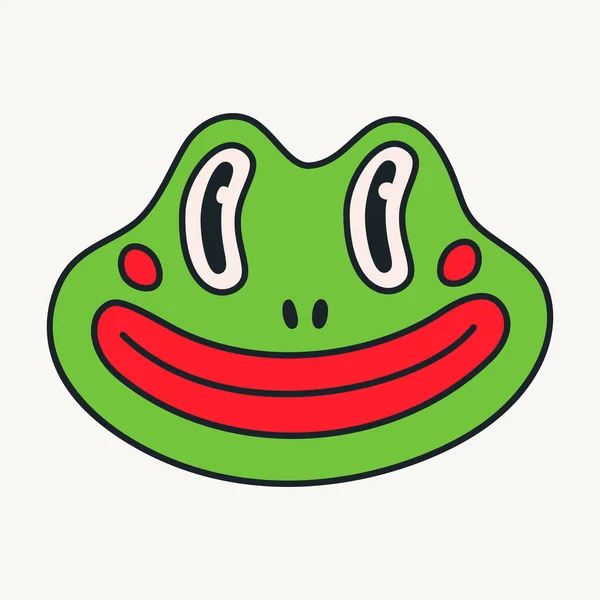 Cartoon Vector Funny Cute Frog Comic Character Crazy Cartoons Abstract — Image vectorielle