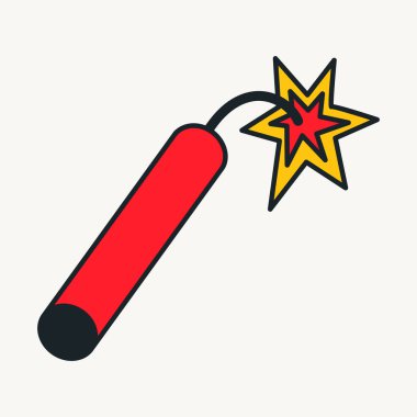 Çizgi film vektörü komik komik komik karakterler, dinamit. Çılgın karikatürler soyut vektör koleksiyonu modaya uygun geçmişe dönük çizgi roman tarzında