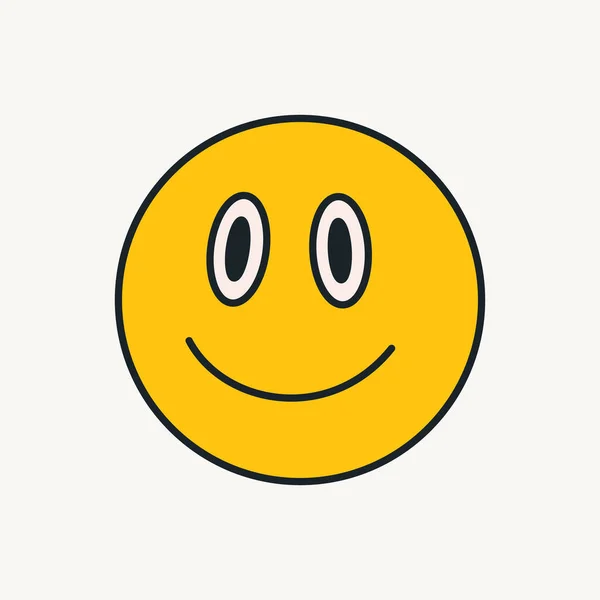 Cartoon Vector Funny Cute Smiling Face Comic Character Crazy Cartoons — Stock Vector