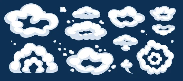 Fumo Dos Desenhos Animados Quadrinhos Nuvem Efeitos Movimento Velocidade Vetorial — Vetor de Stock