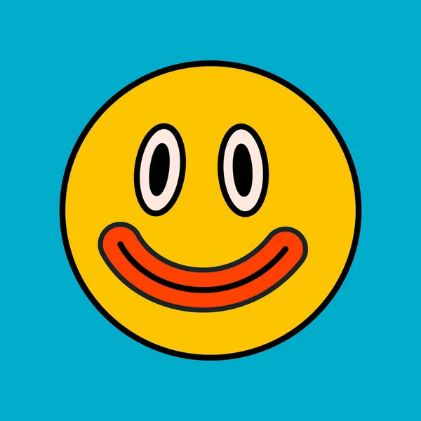 Cartoon Vector Funny Cute Smiling Face Comic Character Crazy Cartoons — Stock Vector