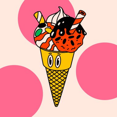 Cartoon vector funny Comic cards. Crazy cartoons Abstract vector collection in trendy retro comic style