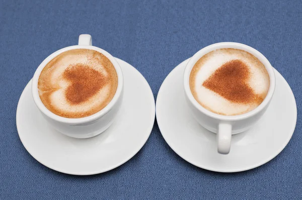 Two cups of coffee cappuccino — Stock Photo, Image