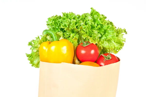 Fresh healthy groceries in a paper bag Stock Picture