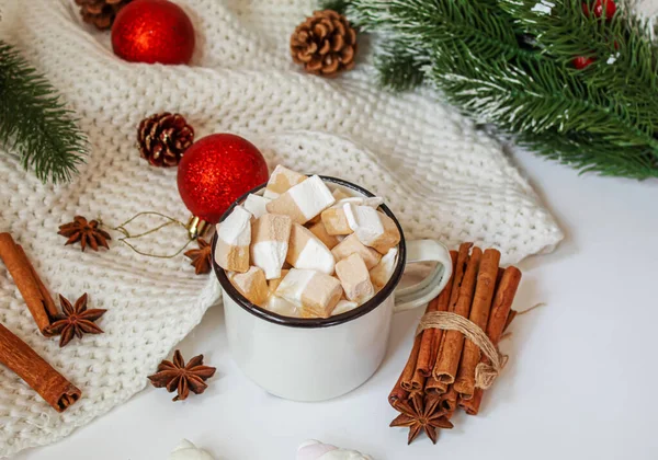 Cacao Noël Avec Guimauves Neweyar Holiday Concentration Sélective Food — Photo
