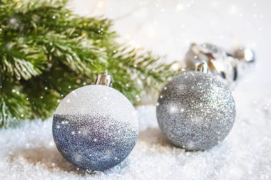 Noel arkaplanı. Mutlu yıllar. Seçmeli odaklı tatiller