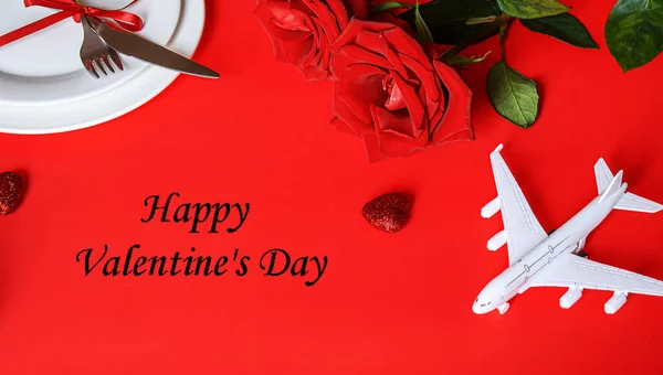 Valentine Day Beautiful Gift Trip Selective Focus Holiday — Stock Photo, Image