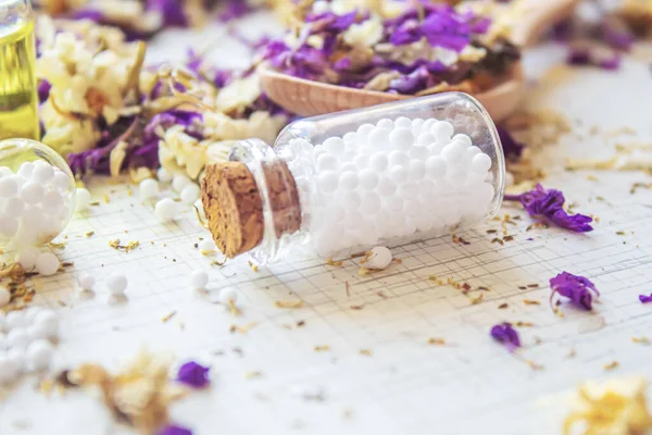 Homeopathy Herbs Extracts Selective Focusnature — Stock Photo, Image
