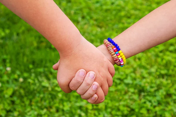 Children Put Hands Together Selective Focus Kids — ストック写真