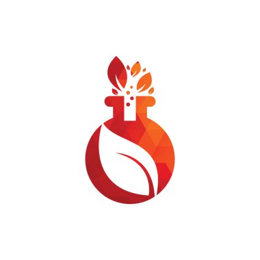 Ekoloji laboratuarının logosu. Doğal laboratuar logosu konsept simgesi dizayn etti.