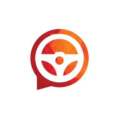 Sohbet sürücüsü logo şablonu çizimi. Otomotiv sohbet vektör logo şablonu.