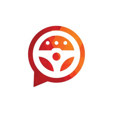 Sohbet sürücüsü logo şablonu çizimi. Otomotiv sohbet vektör logo şablonu.