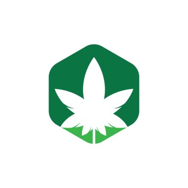 Kenevir Logosu Tasarımı. kenevir yaprağı doğa logo vektör simgesi