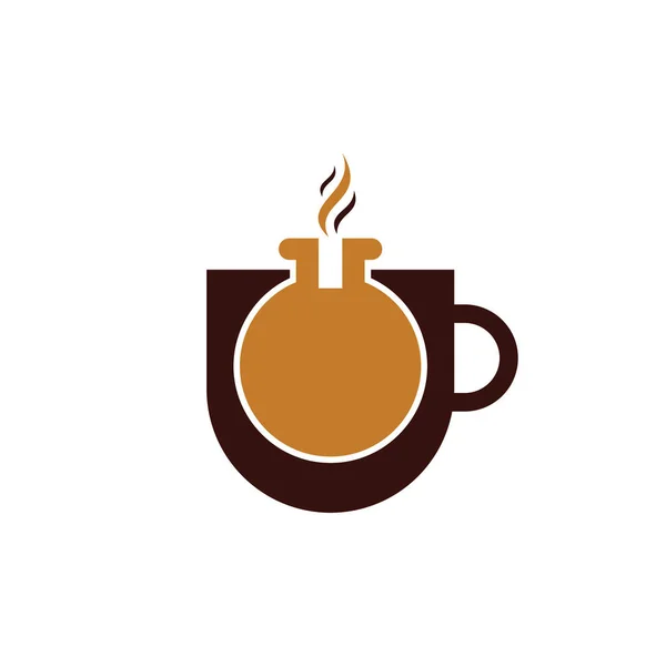 Кофейная Лаборатория Логотип Дизайн Шаблона — стоковый вектор