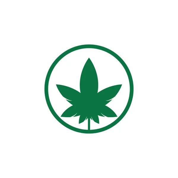 大麻のロゴデザイン 大麻の葉の自然ロゴベクトルアイコン — ストックベクタ