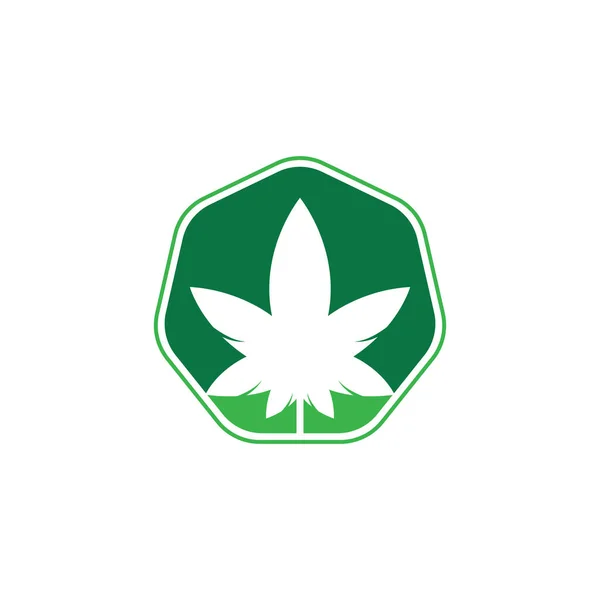 大麻のロゴデザイン 大麻の葉の自然ロゴベクトルアイコン — ストックベクタ