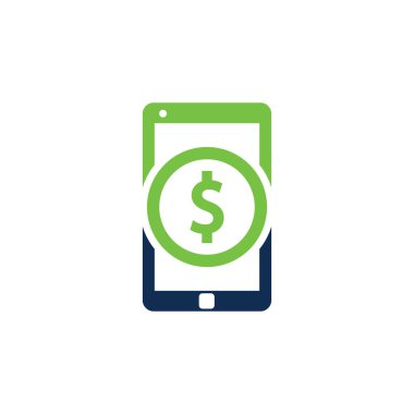 Mobil Ödeme Logo Şablonu Tasarımı. Mobil para logo vektör şablonu