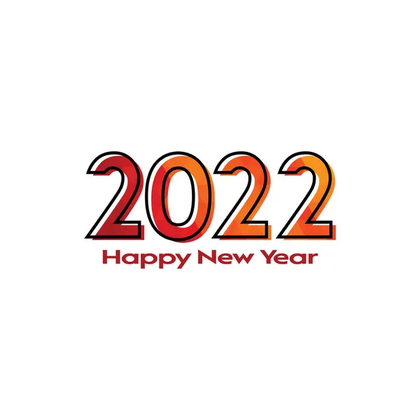 2022年 新年快乐 2022年 创意概念标志 彩色设计模板 用于庆祝和季节装饰 — 图库矢量图片