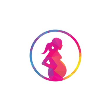 Hamile kadın logosu. hamile kadın vektör şablonu.
