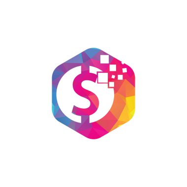 Para logosu tasarımı. Dijital para logo şablonu.