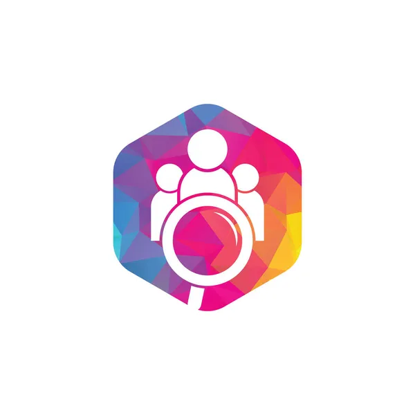 人们发现标志 放大镜标志 Loupe People Logo Design Icon — 图库矢量图片