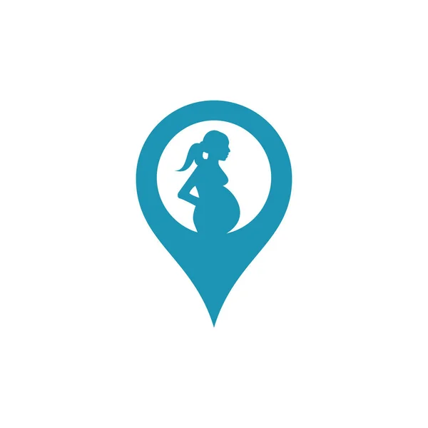 Femme Enceinte Gps Forme Logo Modèle Icône Vectorielle Femmes Enceintes — Image vectorielle