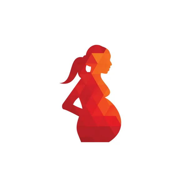 Logo Kobiety Ciąży Ciężarnych Kobiet Wektor Ikona Szablon — Wektor stockowy