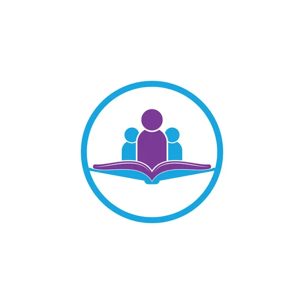 Koncepcja Logo Książki Ludzi Logo Edukacji Ludzie Ikona Książki — Wektor stockowy