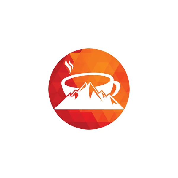 Mountain Coffee Логотип Шаблон Дизайна Иконка Логотипа Кофе — стоковый вектор