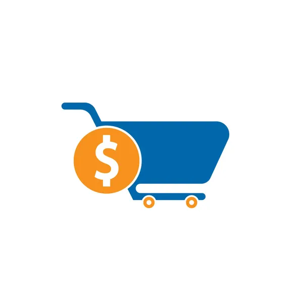 Dollar Winkelwagen Vector Icoon Geld Trolley Eenvoudige Solide Pictogram Fast — Stockvector