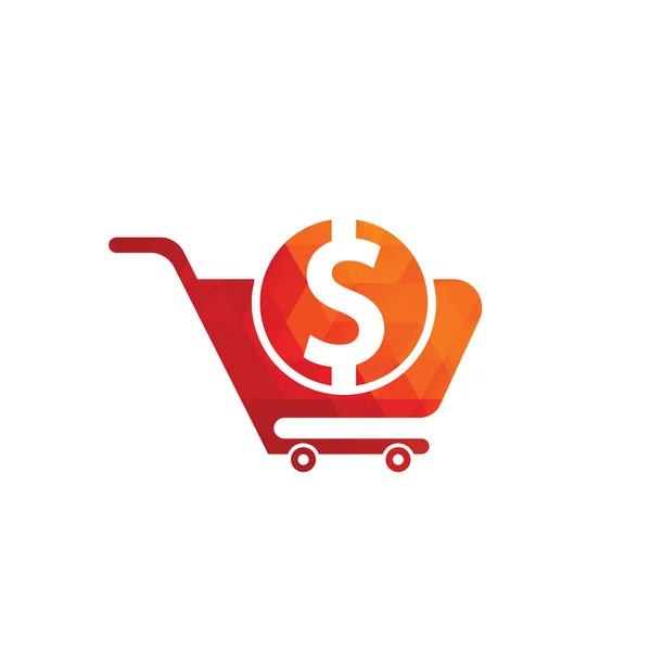 Dollar Vektor Symbol Geldwagen Einfaches Solides Symbol Fast Shop Logo — Stockvektor