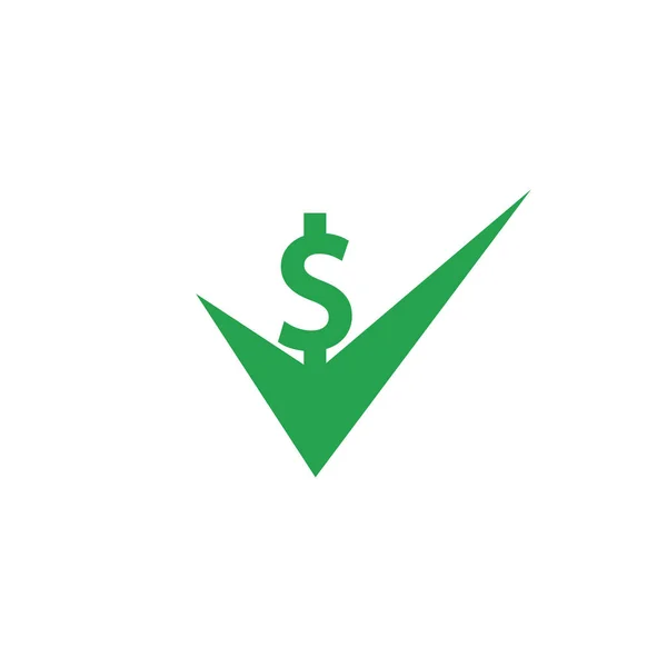 Money Check Logo Design Cash Icon Symbol Design Good Payment — Stock Vector