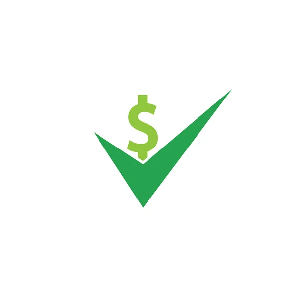 Money Check Logo Design Cash Icon Symbol Design Good Payment — Stock Vector