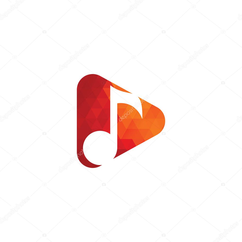 Music logo design vector illustration.